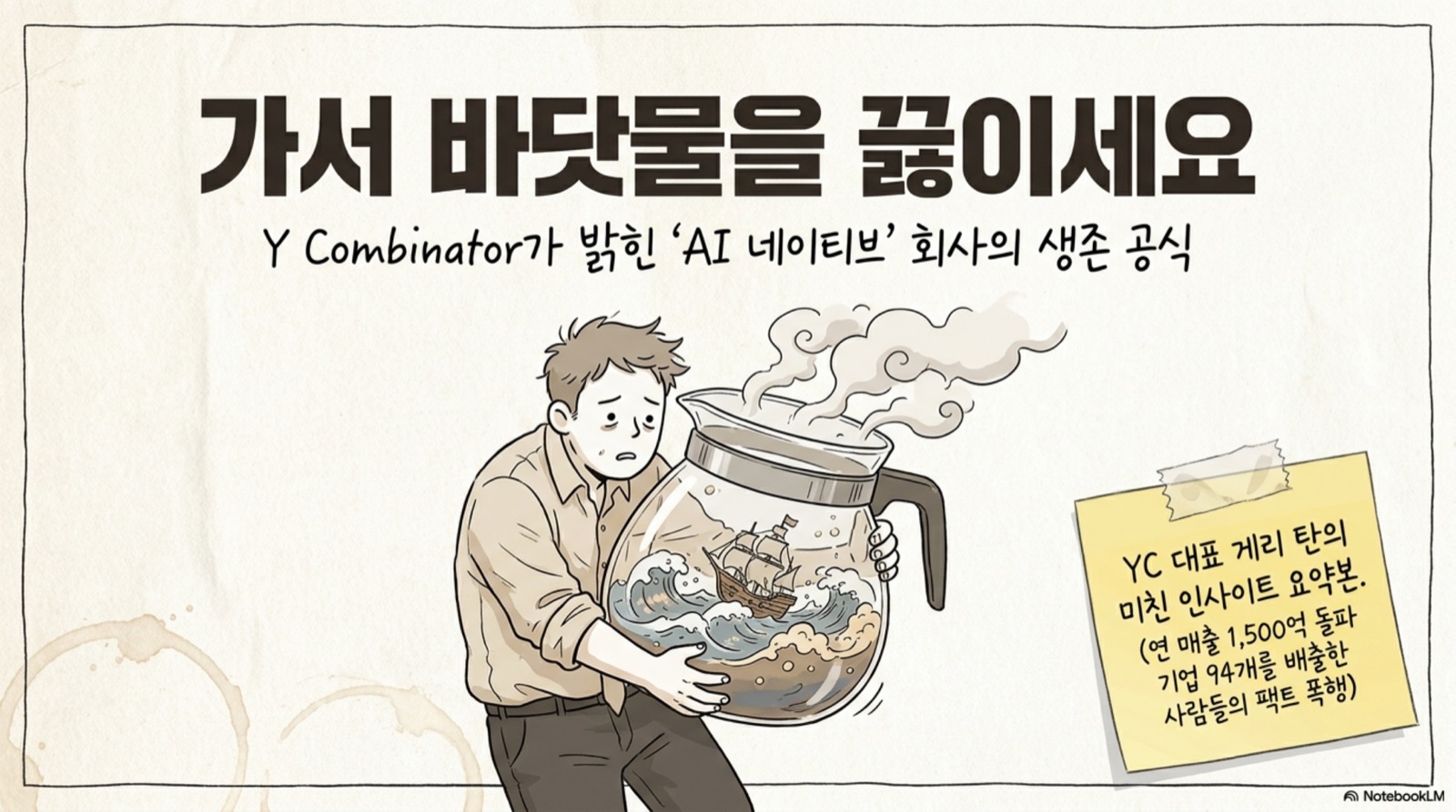 가서 바닷물을 끓이세요 — YC가 밝힌 AI 네이티브 회사의 생존 공식