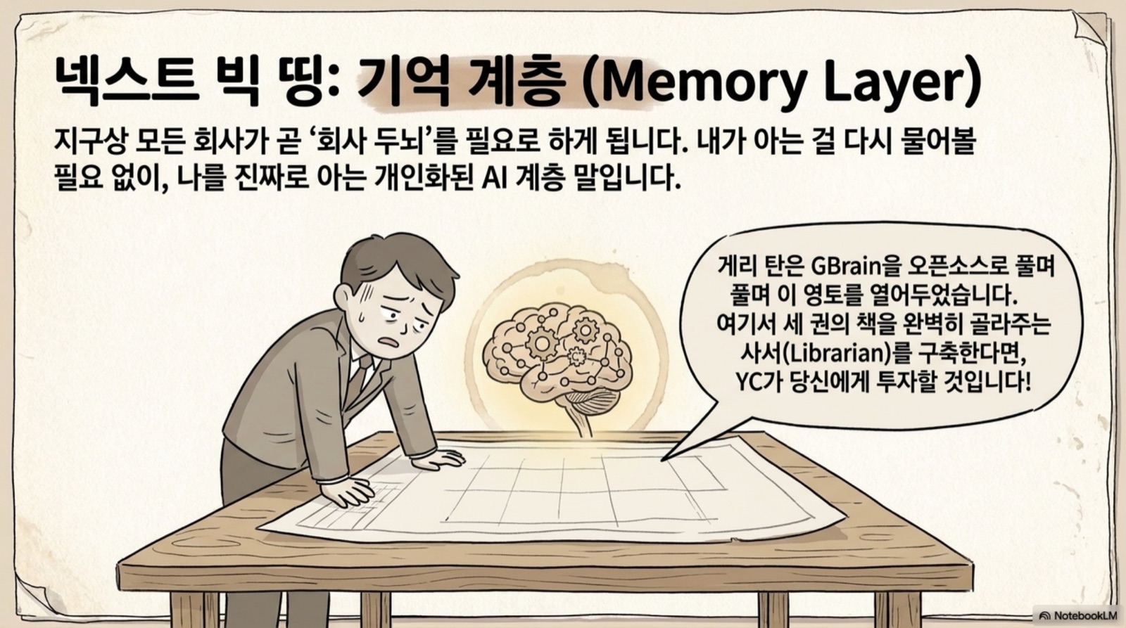 넥스트 빅 띵: 기억 계층(Memory Layer) — GBrain 오픈소스, 사서를 구축하면 YC가 투자