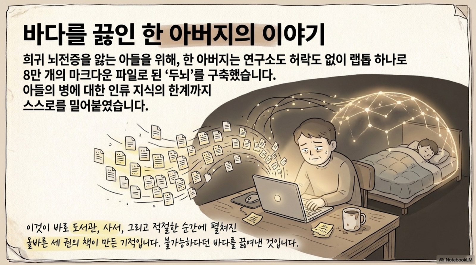 바다를 끓인 한 아버지의 이야기 — 8만 개의 마크다운 파일로 된 두뇌