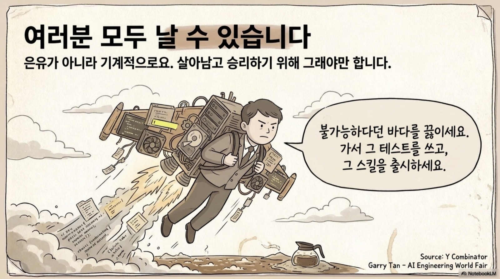 여러분 모두 날 수 있습니다 — 불가능하다던 바다를 끓이세요, 가서 그 테스트를 쓰고 그 스킬을 출시하세요